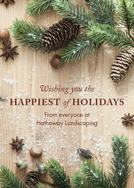 Rustic Barn Board Front Imprint Holiday Card
